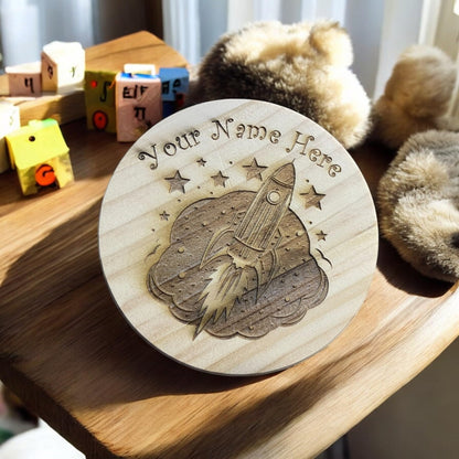Personalised Rocket Ship Coaster | Ashton and Finch