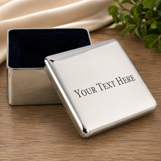 Personalised Silver Square Trinket Box