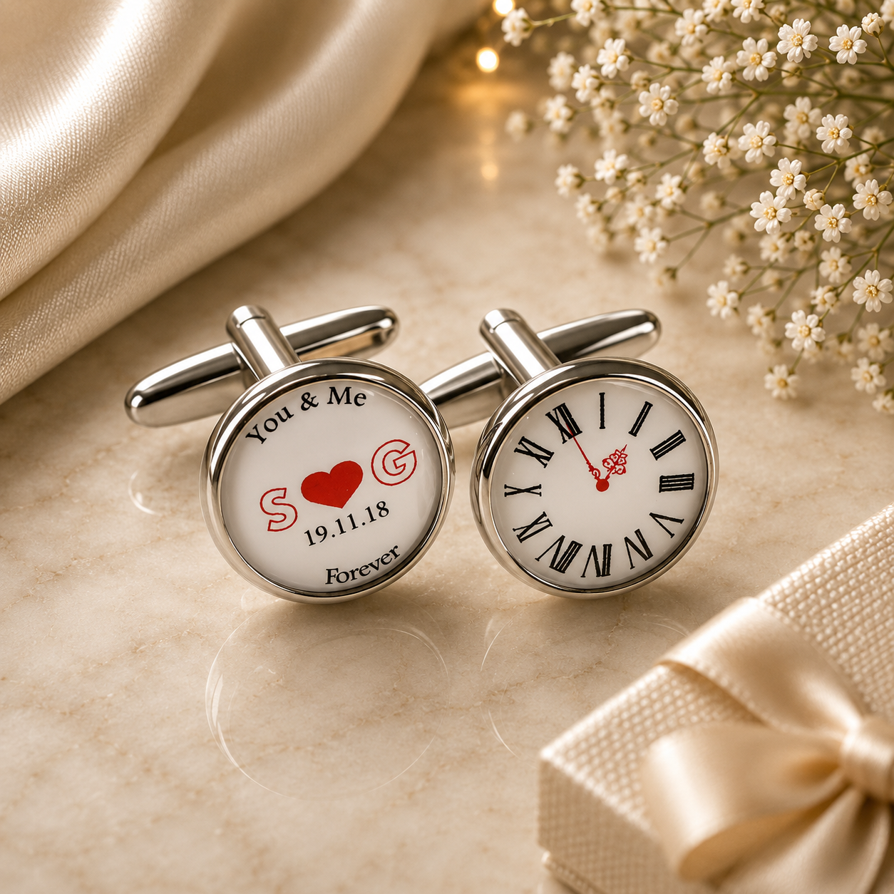 Personalised Time Date Wedding Cufflinks