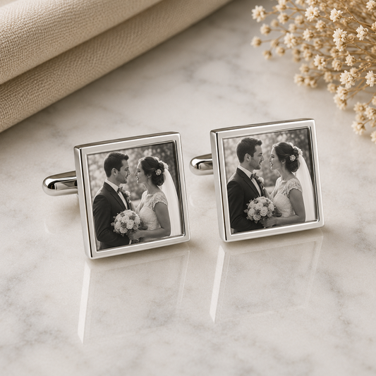Personalised Wedding Photo Cufflinks