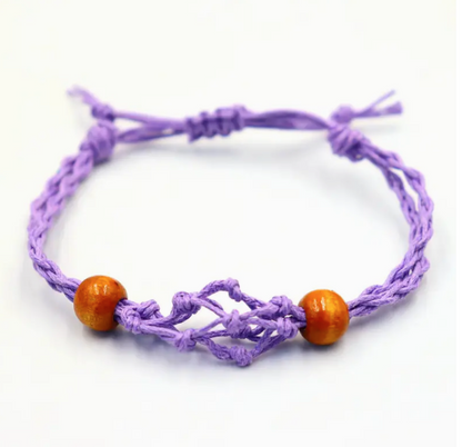 Purple Gemstone Bracelet Cord