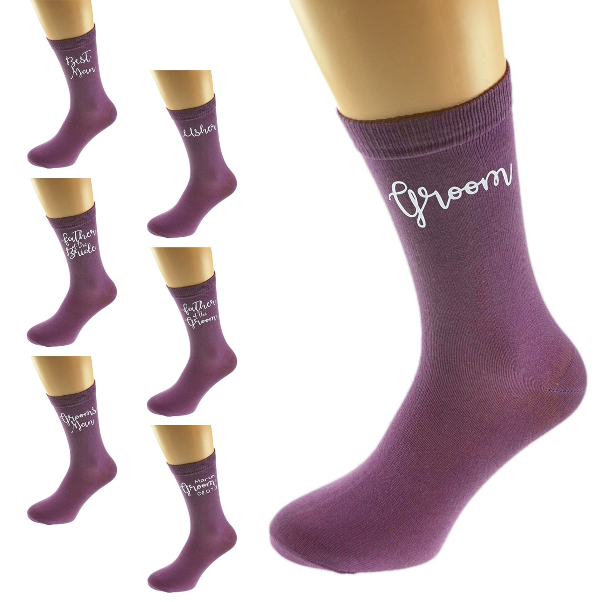 Purple Groom Wedding Socks | Ashton and Finch