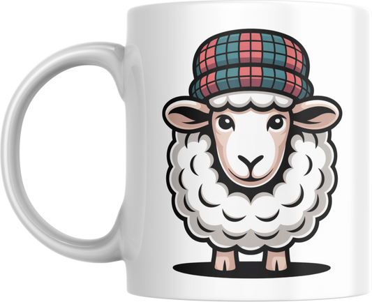 Scottish Sheep Mug – Tartan Hat Coffee Cup