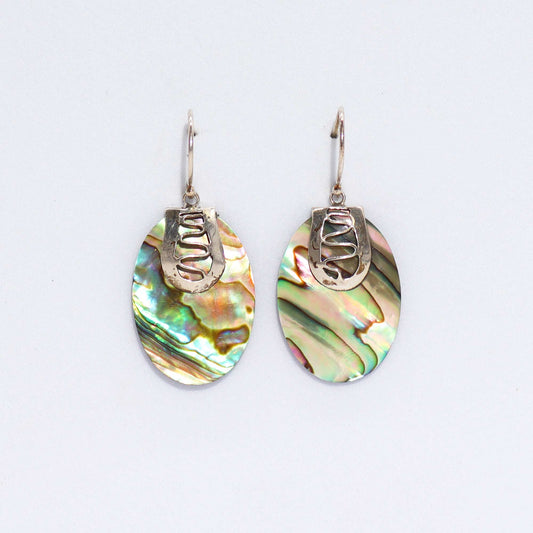 Shell and Silver Abalone Earrings