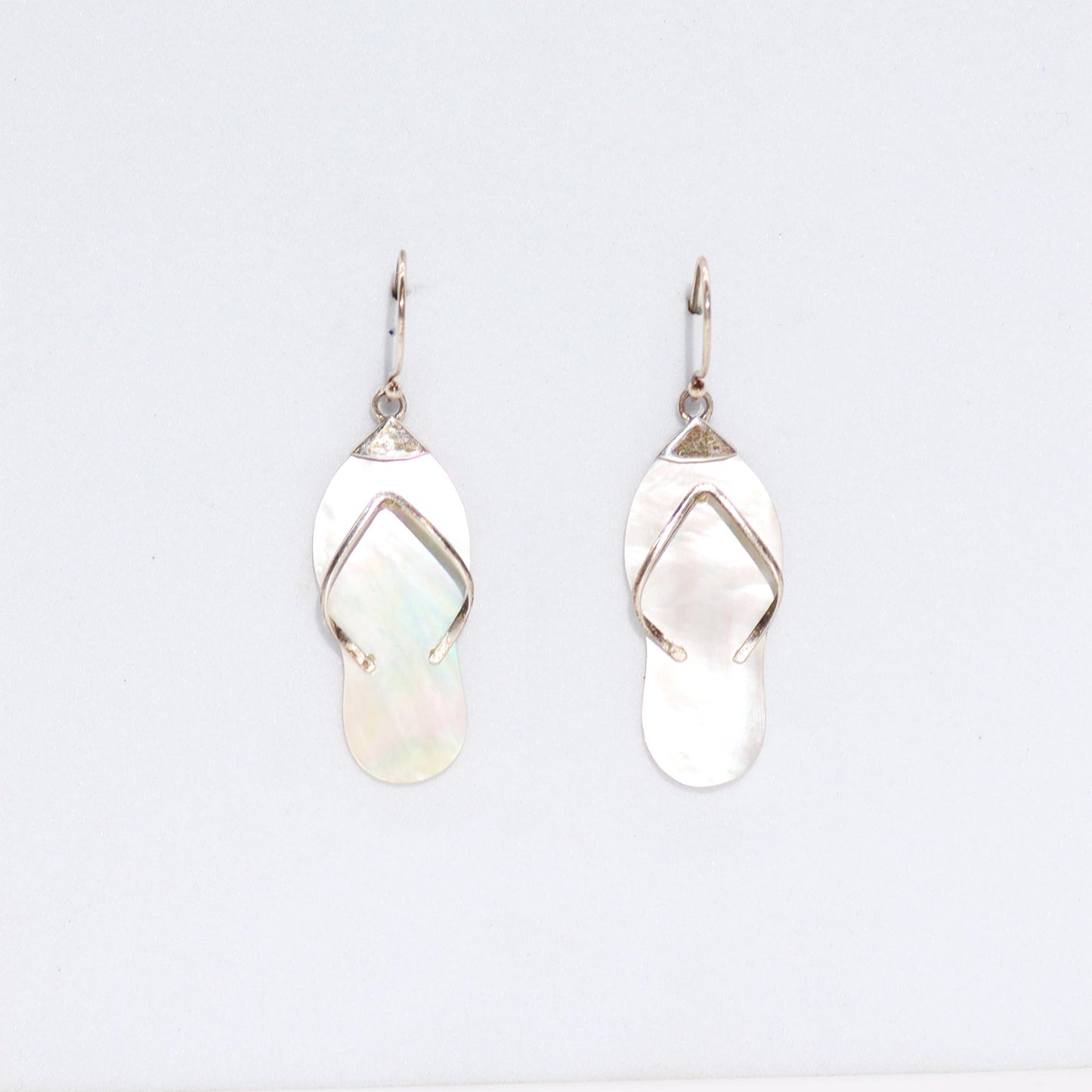 Shell and Silver Flip-Flop Earrings - Mother of Pearl