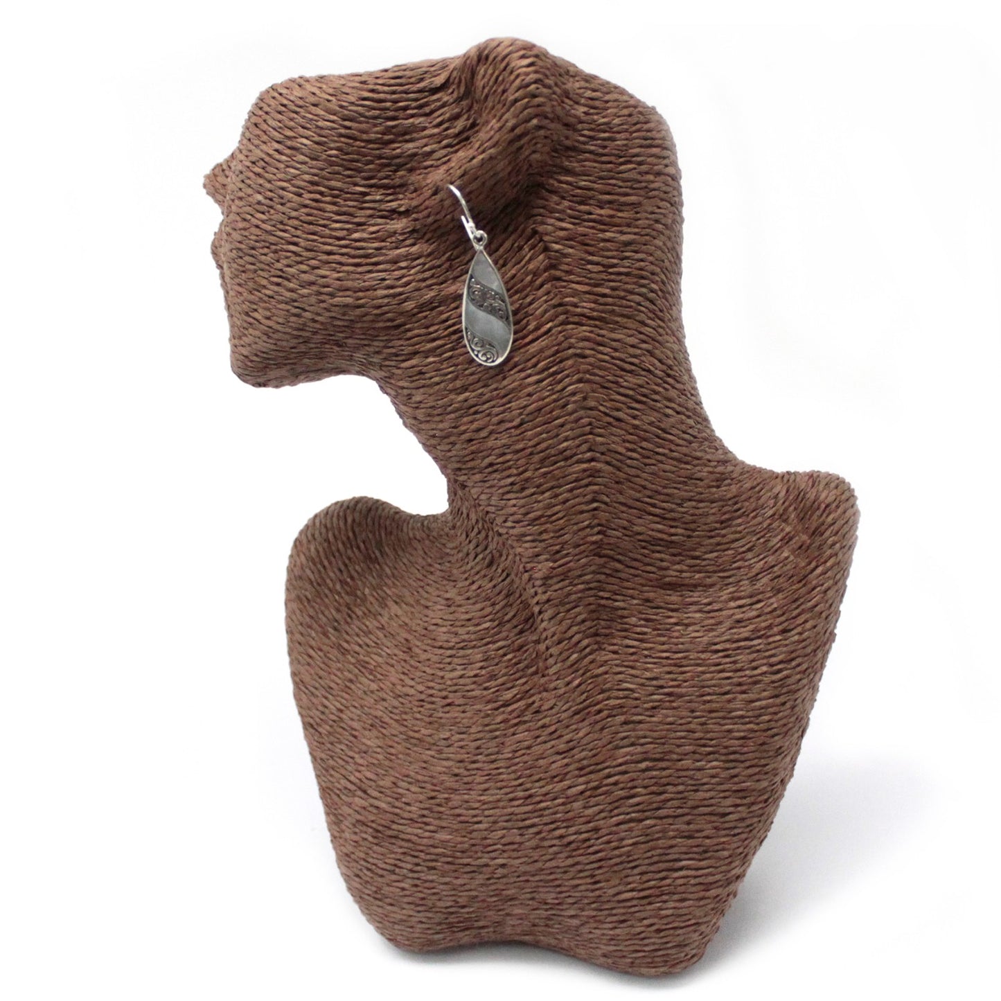 Shell and Silver Teardrop Earrings - Mother of Pearl