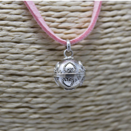 Silver Angel Bell with 12mm Love Charm Pendant