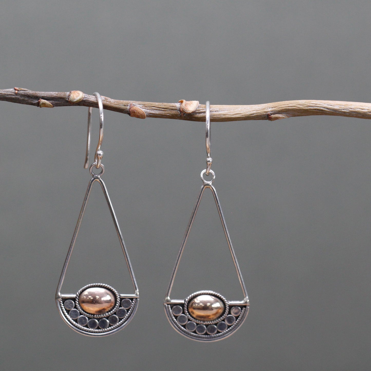 Silver and Gold Luna Balance Earrings