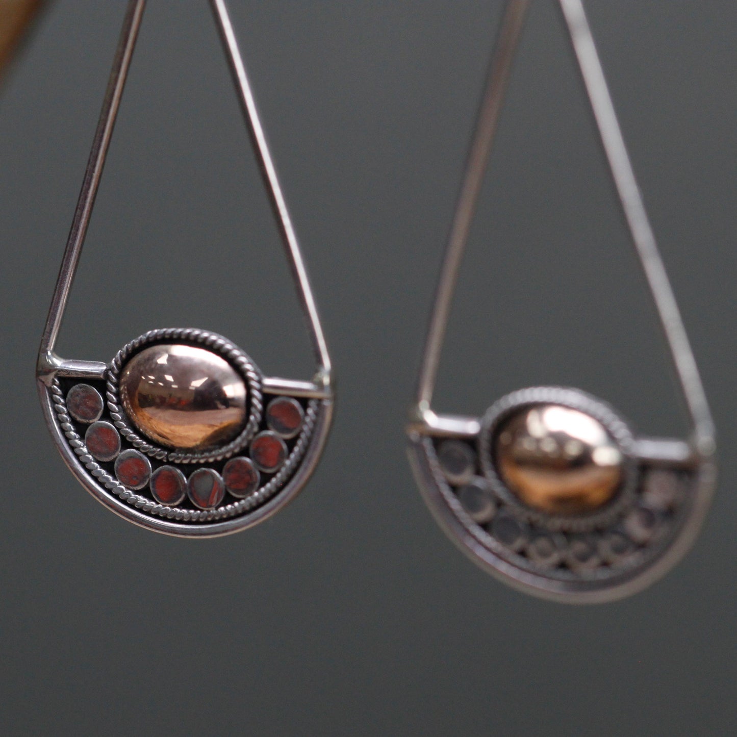 Silver and Gold Luna Balance Earrings