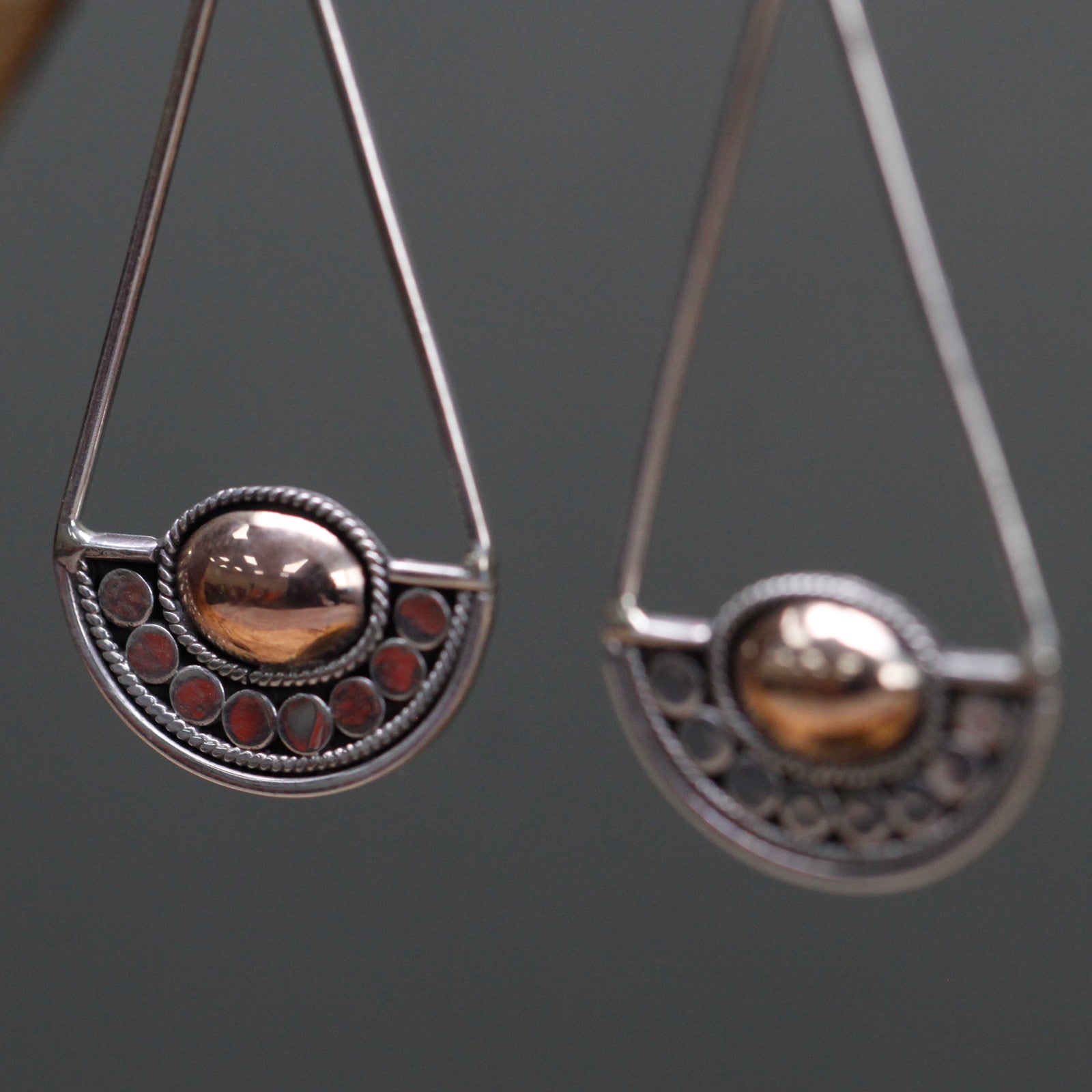 Silver and Gold Luna Balance Earrings