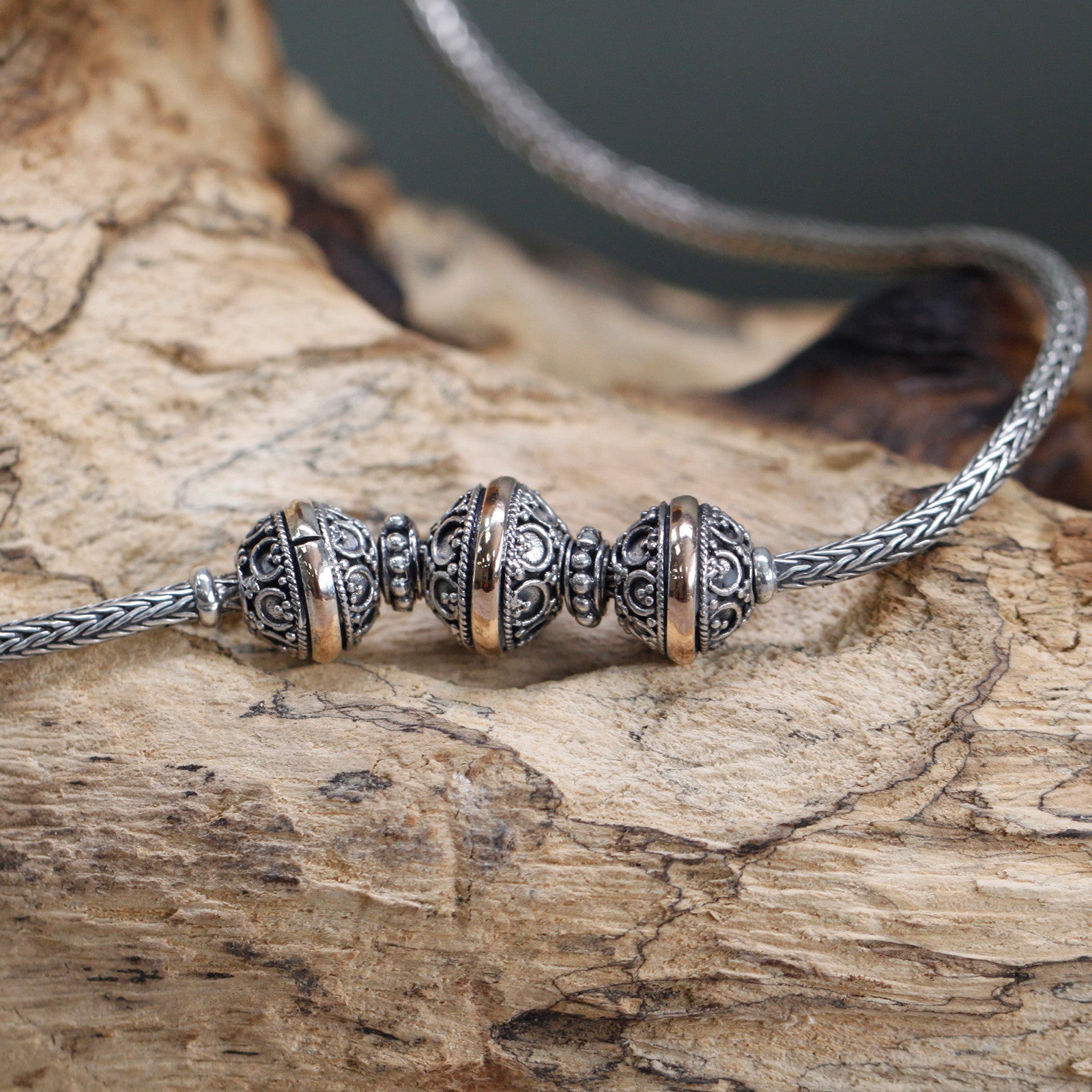 Silver and Gold Tri Necklace