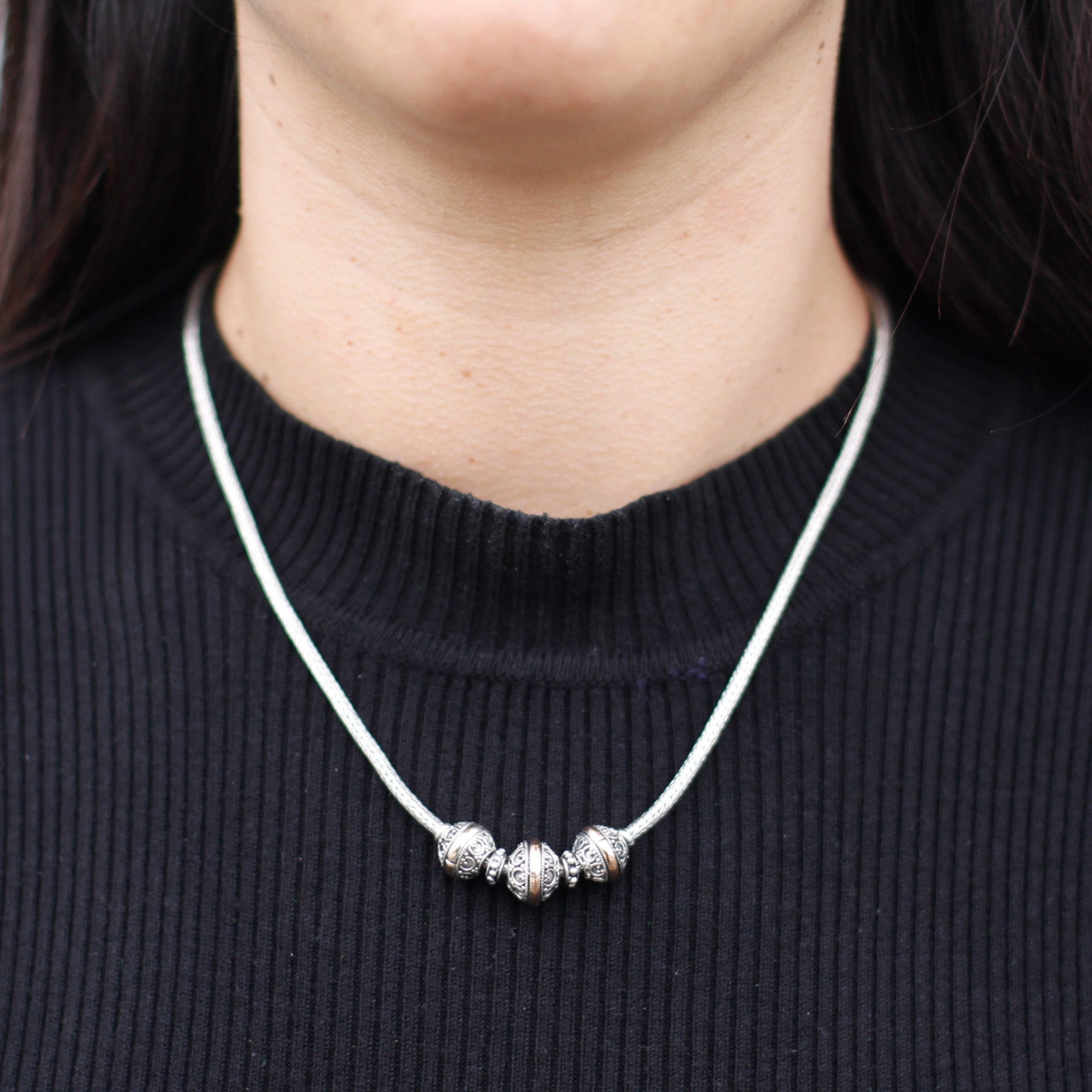 Silver and Gold Tri Necklace