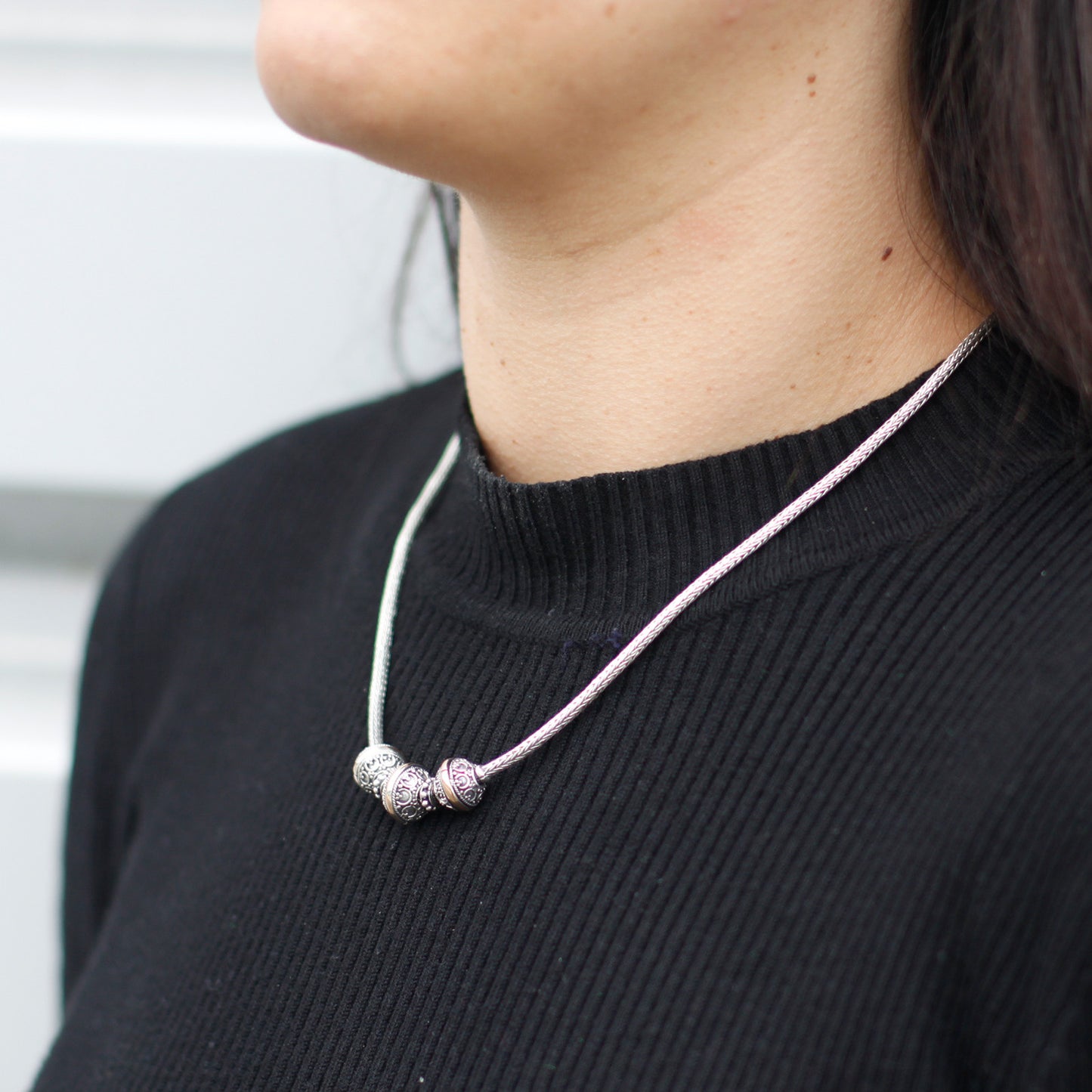 Silver and Gold Tri Necklace