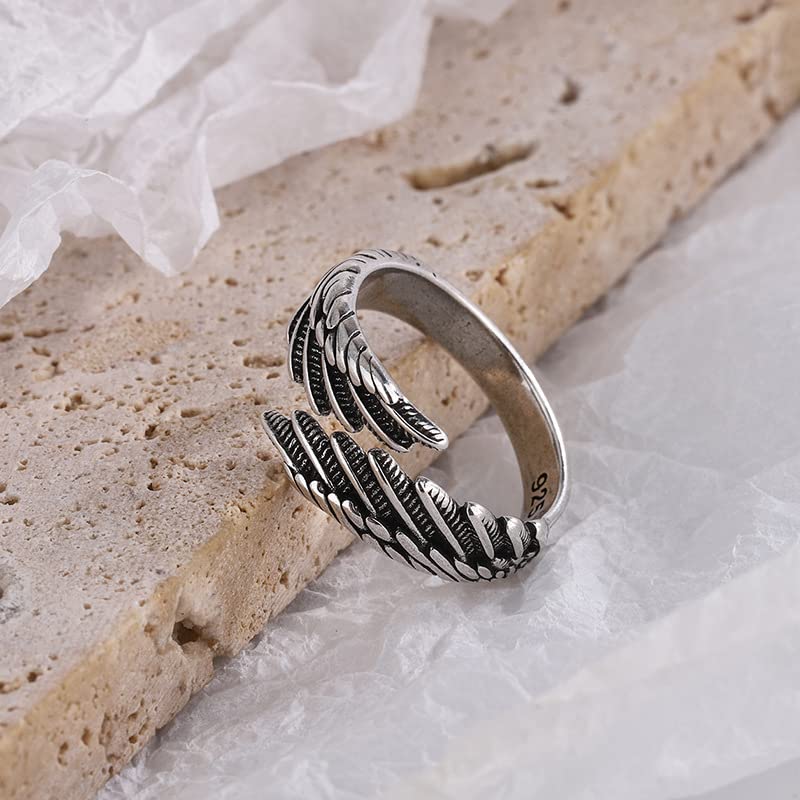 Silver 925 Feather Adjustable Ring | Ashton and Finch