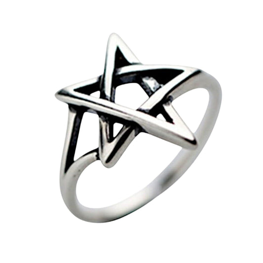 Silver 925 Pentagram Adjustable Ring | Ashton and Finch