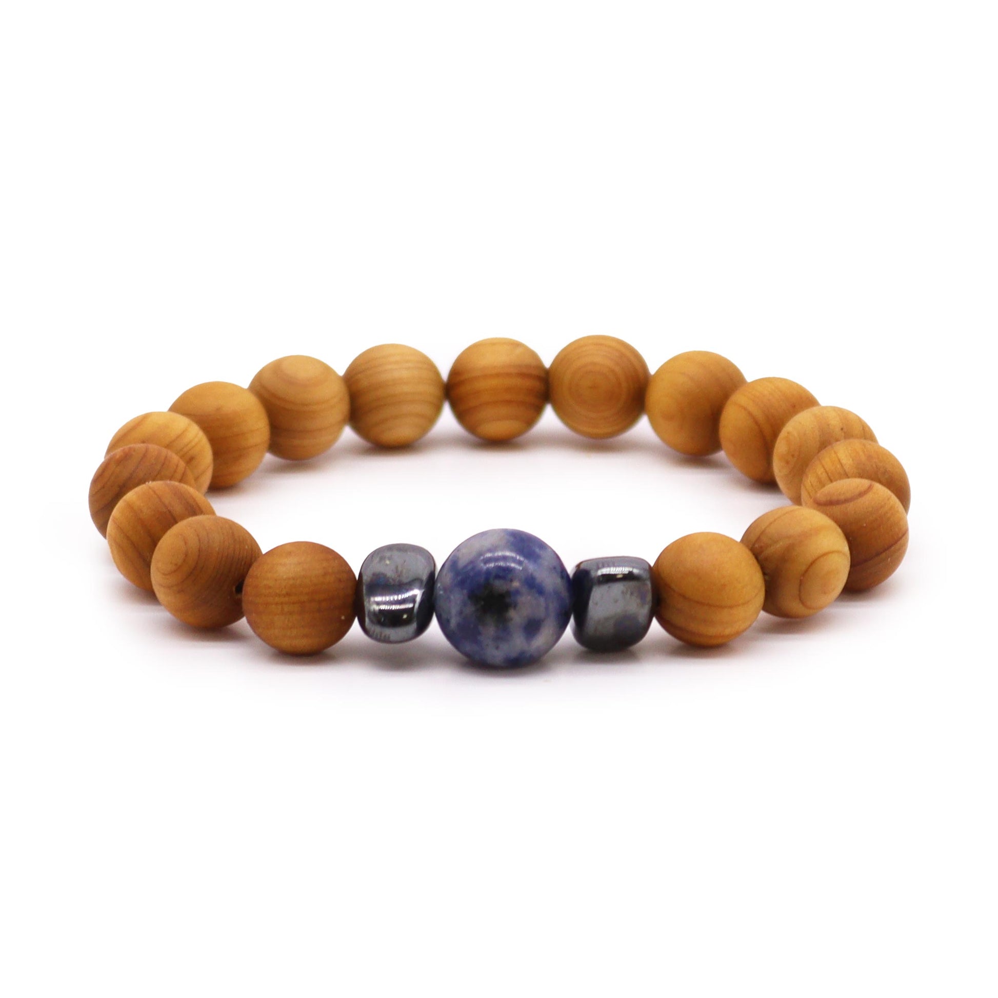 Sodalite Cedarwood Throat Chakra Bangle
