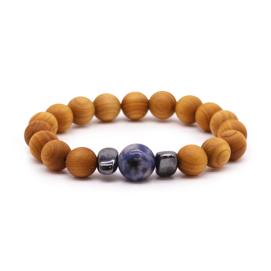 Sodalite Cedarwood Throat Chakra Bangle