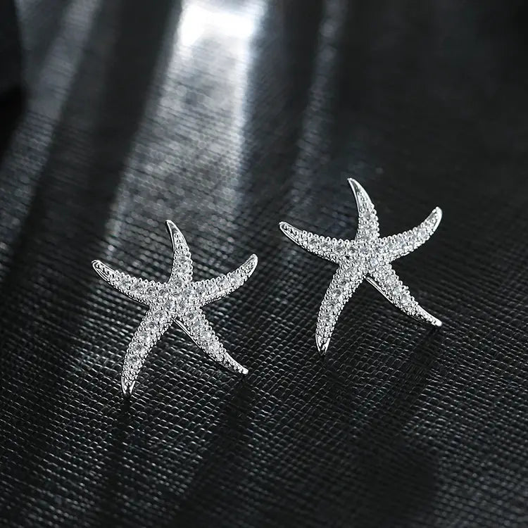 Sterling Silver Starfish Stud Earrings