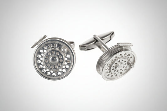 Sterling Silver Fly Fishing Reel Cufflinks -Ashtonandfinch
