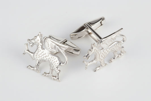 Sterling Silver Welsh Dragon Cufflinks - Ashton and Finch