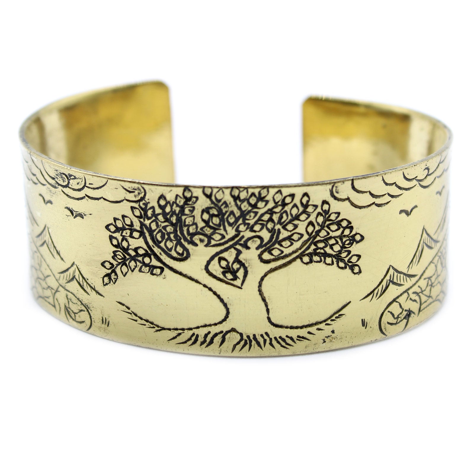 Tibetan Mantra Bracelet – Brass Tree of Life Spiritual Jewelry