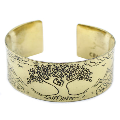 Tibetan Mantra Bracelet – Brass Tree of Life Spiritual Jewelry