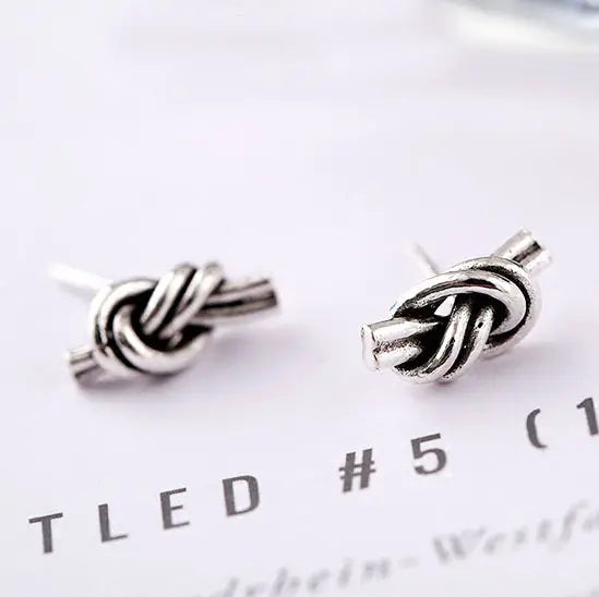 Twisted Knot Earrings Stud 925 Silver | Ashton and Finch