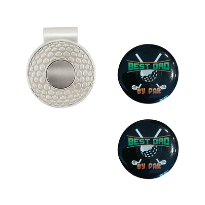 Golf Ball Markers – Best Dad By Par Hat Clip Set | Durable Weatherproof Golf Gift Dad