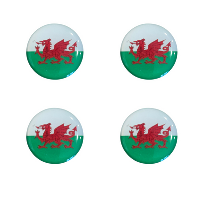 Welsh Flag Golf Ball Markers – Pack of 4 – Red Dragon Golf Accessories for Men