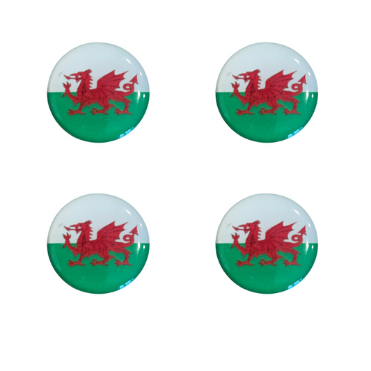 Welsh Flag Golf Ball Markers – Pack of 4 – Red Dragon Golf Accessories for Men