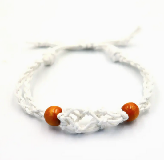 White Gemstone Bracelet Cord