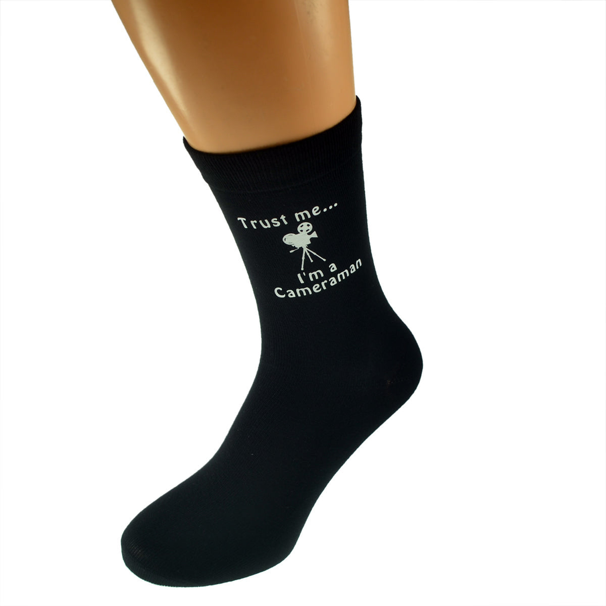 Trust Me I’m A Cameraman Mens Black Socks| Ashton and Finch
