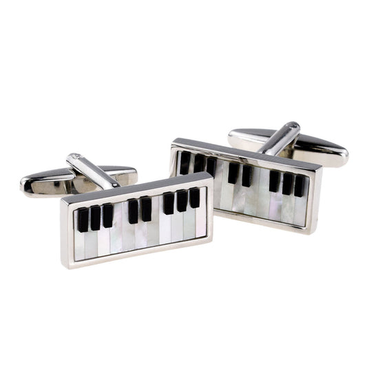 Mother of Pearl Insert Piano Keyboard Cufflinks | Ashton and Finch