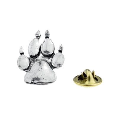Animal Paw Print Pewter Lapel Pin Badge