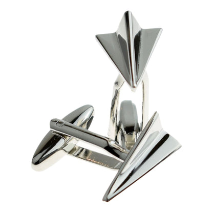 Silver Folded Paper Plane Cufflinks  | Ashton and Finch