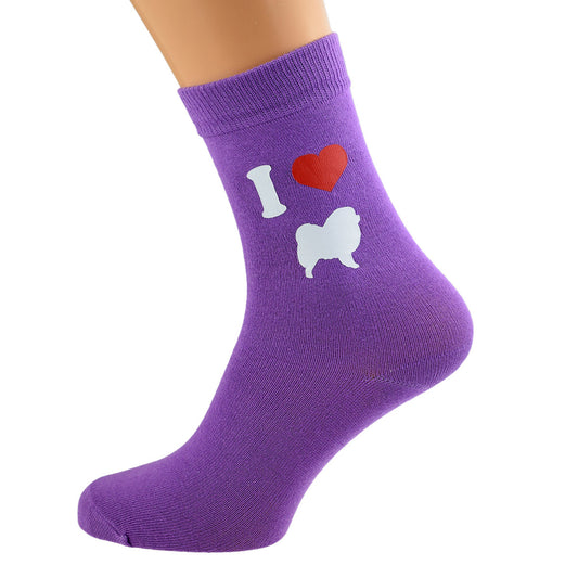 I Love Chow Chows Womens Purple Dog Socks| Ashton and Finch