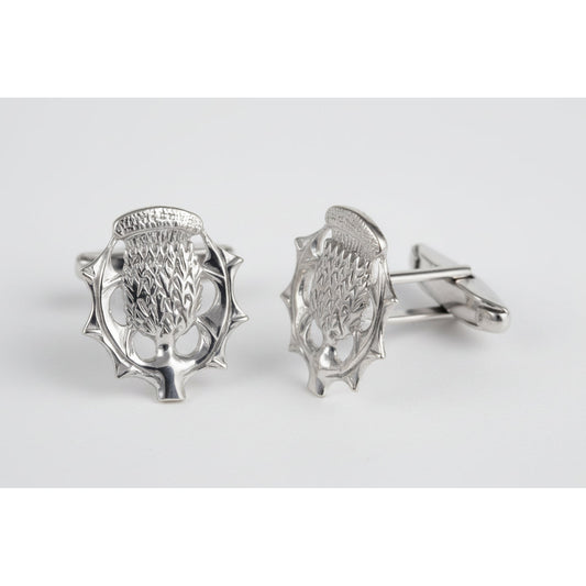 Sterling Silver Scottish Thistle Cufflinks - Ashton and Finch