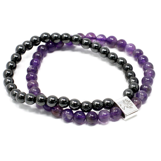 Amethyst Magnetic Double Strand Bracelet