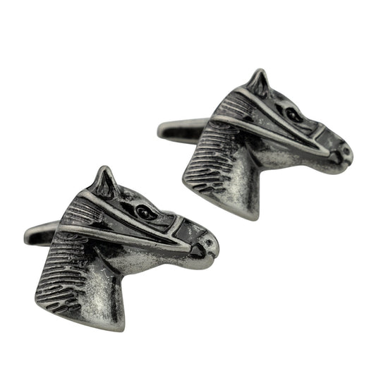Antique Finish Horses Head Cufflinks | Ashton and Finch