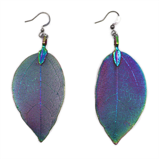 Multicoloured Bravery Leaf Earrings