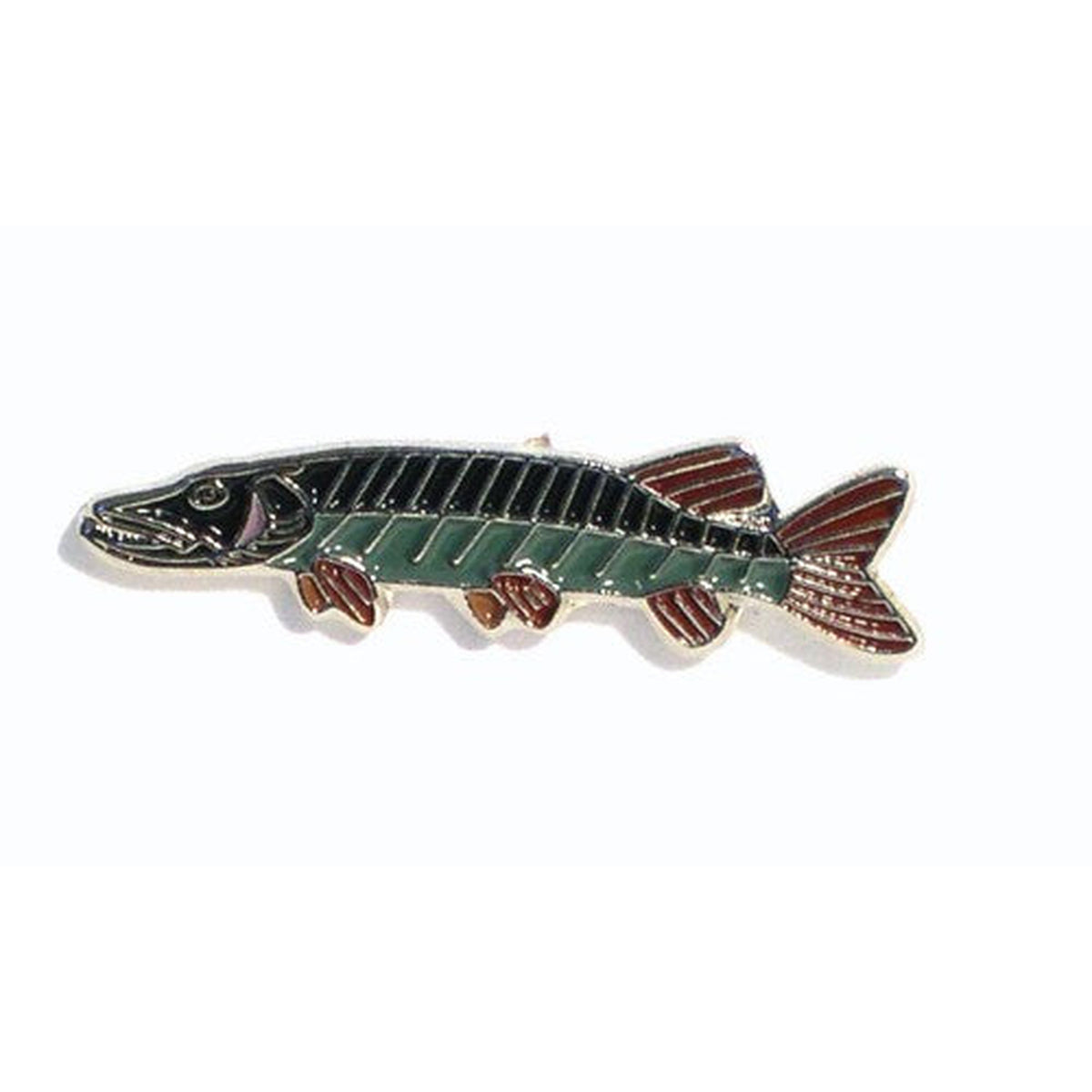 Pike Fish, Fisherman's Metal Enamel Lapel Pin Badge