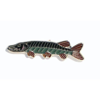 Pike Fish, Fisherman's Metal Enamel Lapel Pin Badge