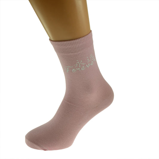 Chinese Character Forever Ladies Pink Socks| Ashton and Finch