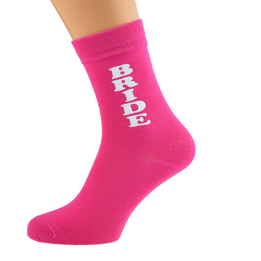 Bride Vertical Design Ladies Hot Pink Socks| Ashton and Finch