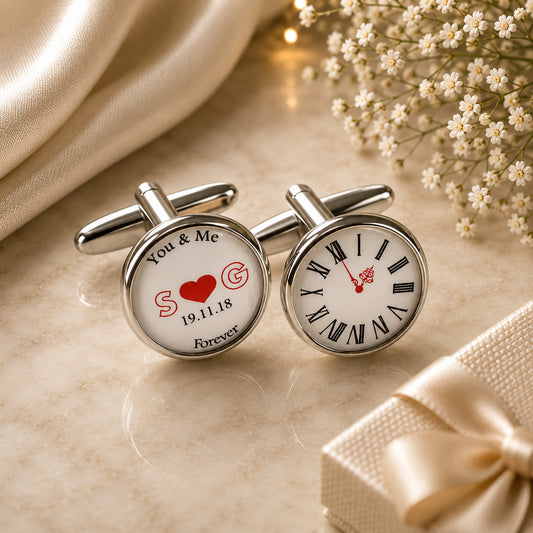 Personalised Time Date Wedding Cufflinks