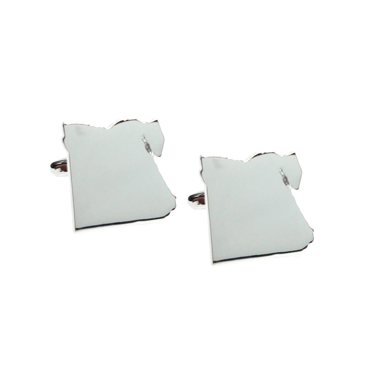 Outline Map of Egypt Rhodium Plated Cufflinks | Ashton and Finch