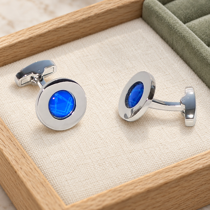 Masonic Blue Centred Cufflinks in a muted gift setting