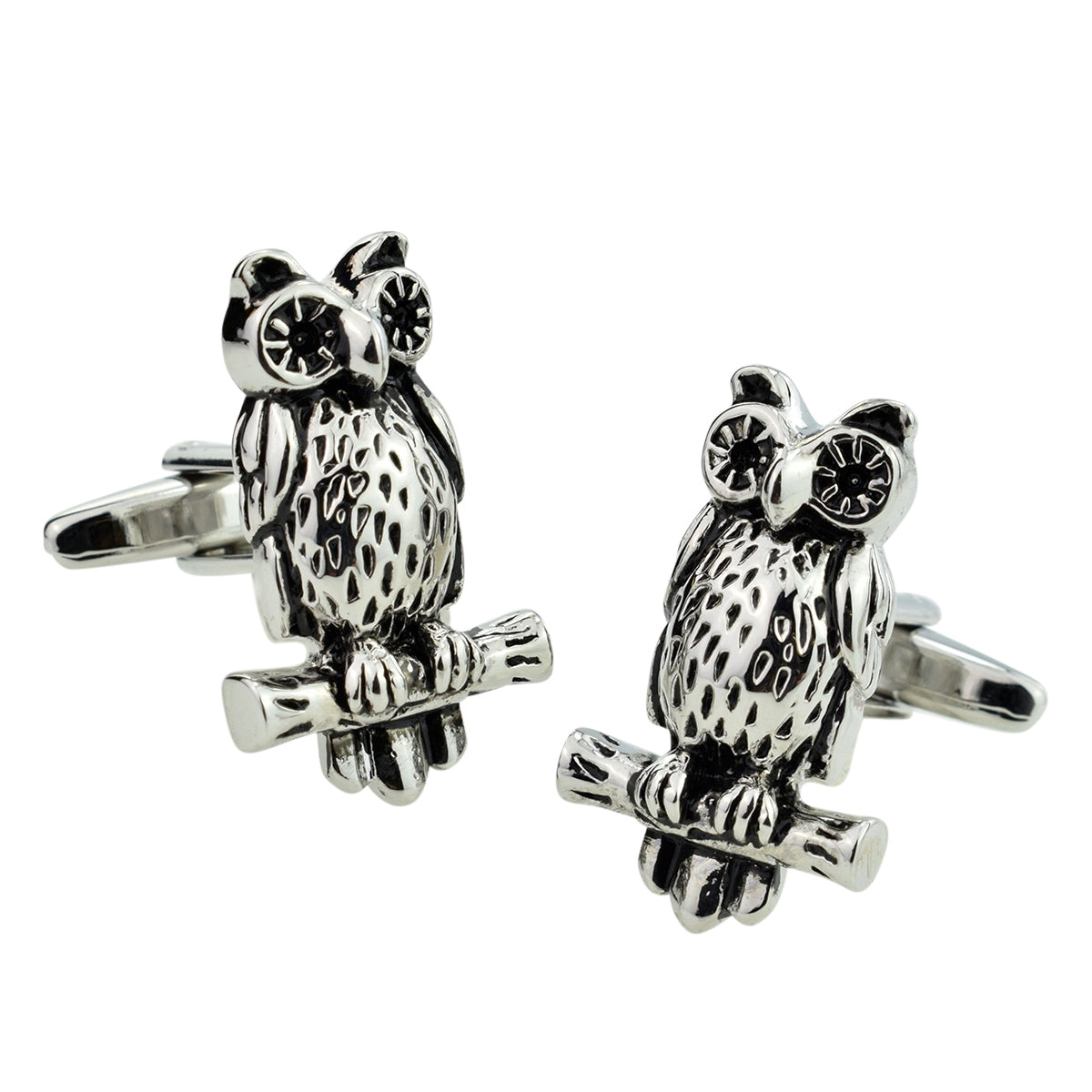 Large Owl on a Perch Cufflinks | Ashton and Finch