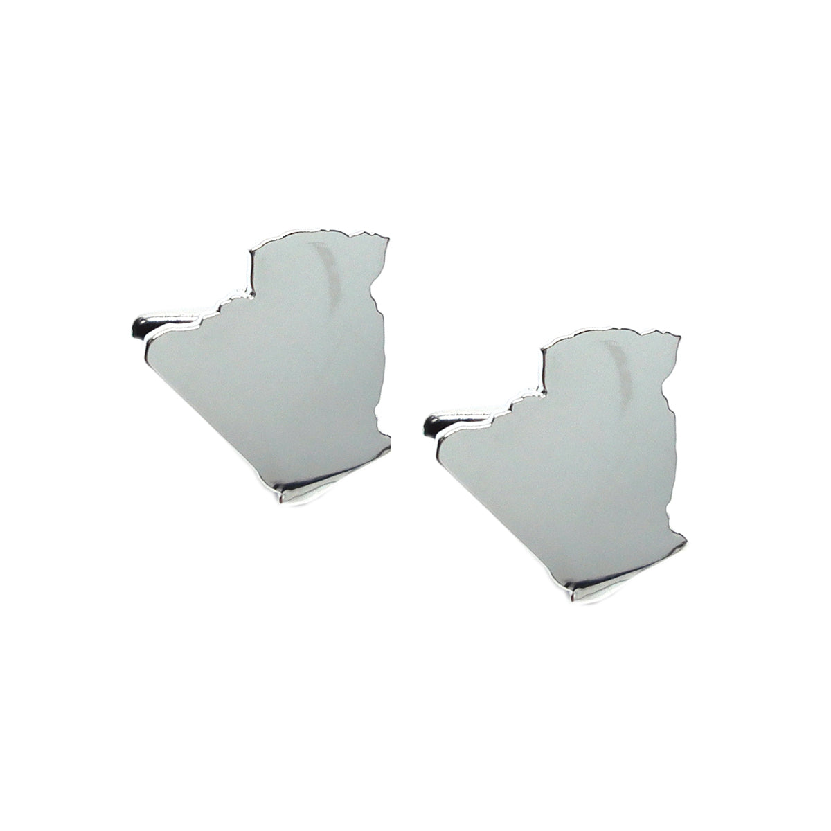 Outline Map of Algeria Rhodium Plated Cufflinks | Ashton and Finch