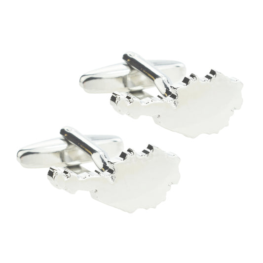 Outline Map of Austria Rhodium Plated Cufflinks | Ashton and Finch